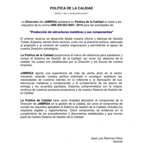 POLITICA DE CALIDAD